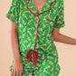 Christmas Candy Cane Print Knotted Pajama Set