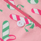 Christmas Candy Cane Print Knotted Pajama Set