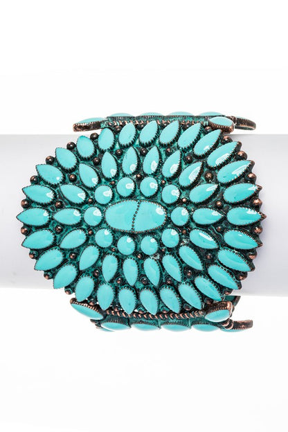 Enamel Oversize Stretch Western Bracelet