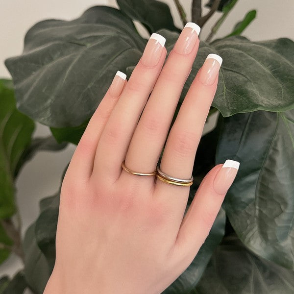 Perfect Layering Two Tone Ring Set Of 3