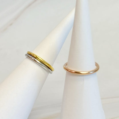 Perfect Layering Two Tone Ring Set Of 3