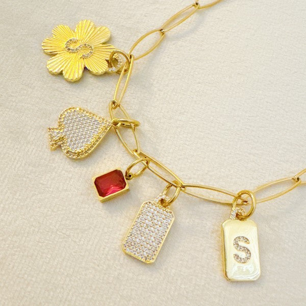 Clover Initial Seamless Clip Charm