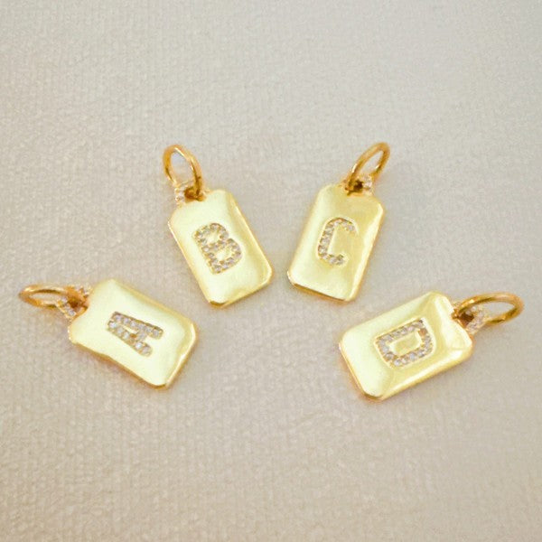 Initial Edge Square Seamless Clip Charm