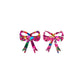 Bow Studs - Pink Sparkle