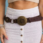 Concho Medallion Belt with Antiqued Metal Accents