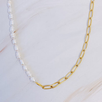 Freshwater Pearls And Chain Necklace