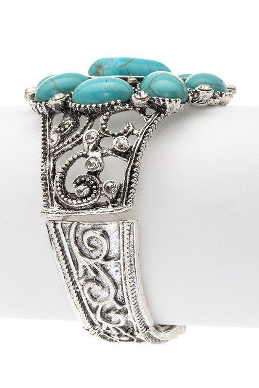 Stone Designed Western Vintage Stretch Bracelet