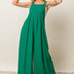 BiBi Texture Sleeveless Wide Leg Jumpsuit