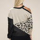 Leopard Print Color Block Sweater