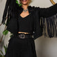 Suede studded fringe jacket