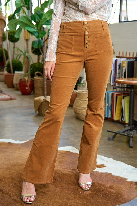 CORDUROY FLARE PANTS PLUS