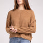 Brushed Melange Hacci Hi-Low Hem Sweater