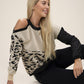 Leopard Print Color Block Sweater