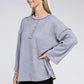 Ribbed Brushed Melange Hacci Henley Sweater