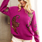 BiBi Sequin Tiger Embroidery Sweater