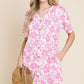 BOMBOM Floral Button Down Mini Dress