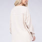 Double Gauze Oversized 3/4 Button Henley Neck Top