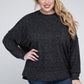 Plus Brushed Melange Drop Shoulder Sweater