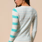 BiBi Contrast Striped Asymmetrical Hem Knit Top