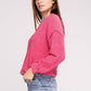 Brushed Melange Hacci Hi-Low Hem Sweater