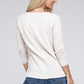 Melange Baby Waffle V-Neck Long Sleeve Top