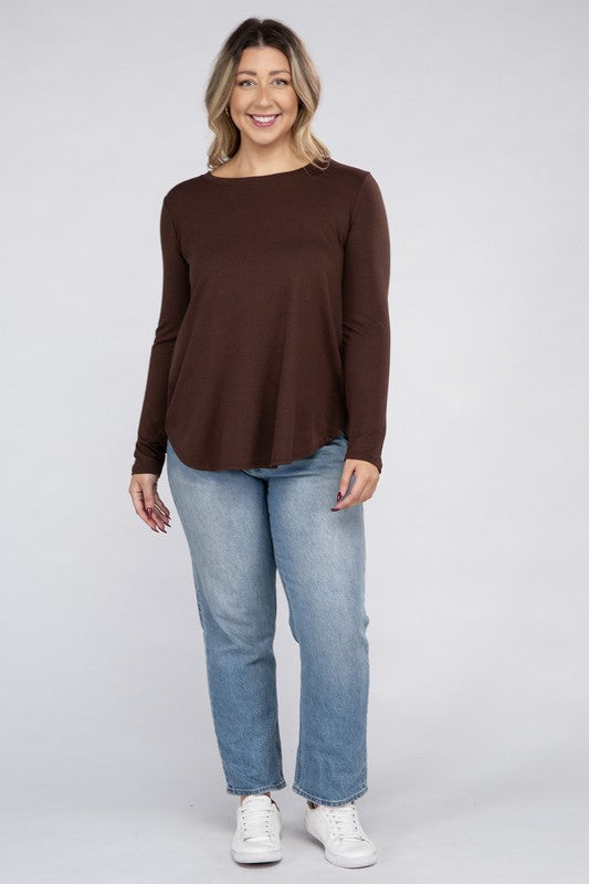 Celine Plus Long Sleeve Basic Top