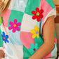 BiBi Flower Patch Checkered Sweater Vest