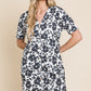 BOMBOM Floral Button Down Mini Dress