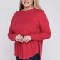 Mia Plus Melange Baby Waffle Long Sleeve Top