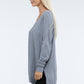 Hi-Low Hem Front Seam Sweater