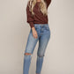 Leg of Mutton Sleeve Knit Top