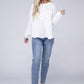 Double Gauze Oversized 3/4 Button Henley Neck Top