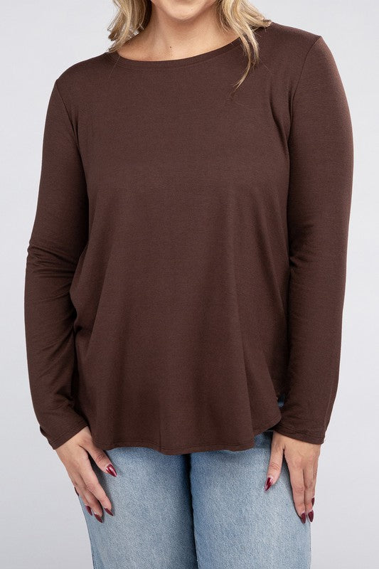 Celine Plus Long Sleeve Basic Top