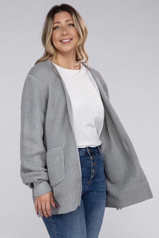 Amelia Plus Waffle Cardigan