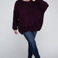 Plus Oversized Round Neck Raw Seam Melange Sweater