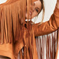 Suede studded fringe jacket PLUS