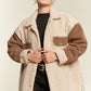 Colorblock sherpa jacket PLUS