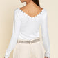 Studded Ribbed V-Neck Top