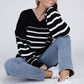 Striped Pattern Knit Sweater