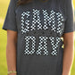 Charcoal Checkered Game Day Tee