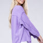 Double Gauze Oversized 3/4 Button Henley Neck Top