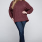 Plus Brushed Melange Drop Shoulder Sweater