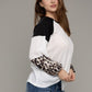 Leopard Print Color Block Top