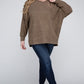 Plus Brushed Melange Drop Shoulder Sweater