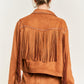 Suede studded fringe jacket