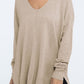 Hi-Low Hem Front Seam Sweater