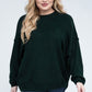 Plus Oversized Round Neck Raw Seam Melange Sweater