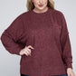 Plus Brushed Melange Drop Shoulder Sweater