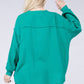 Double Gauze Oversized 3/4 Button Henley Neck Top