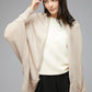 Pattern Knit Dolman Sleeve Solid Slouch Cardigan